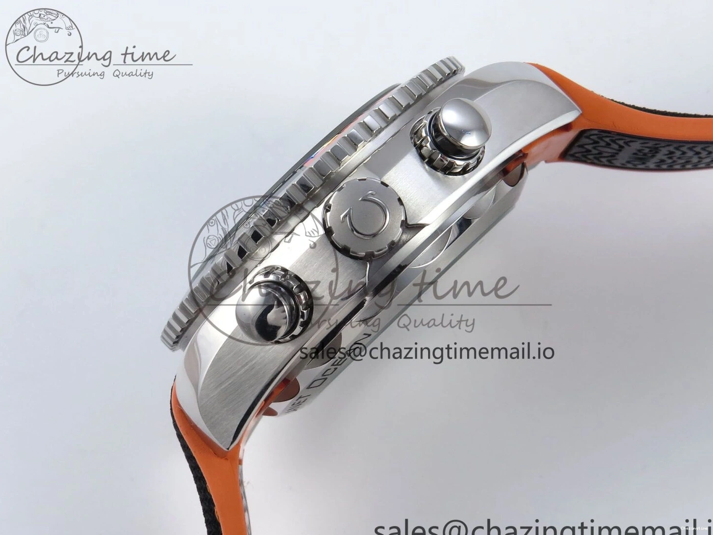 0112 Planet Ocean Master Chronometer 600M 45.5mm SS SCF 1:1 Best Edition Black Orange Bezel Black Dial on Black Rubber Strap A9900 Super Clone ModernLook 7667